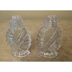 Clear Glass Salt & Pepper Shakers Set of 2, 3" Tall, 2" Wide